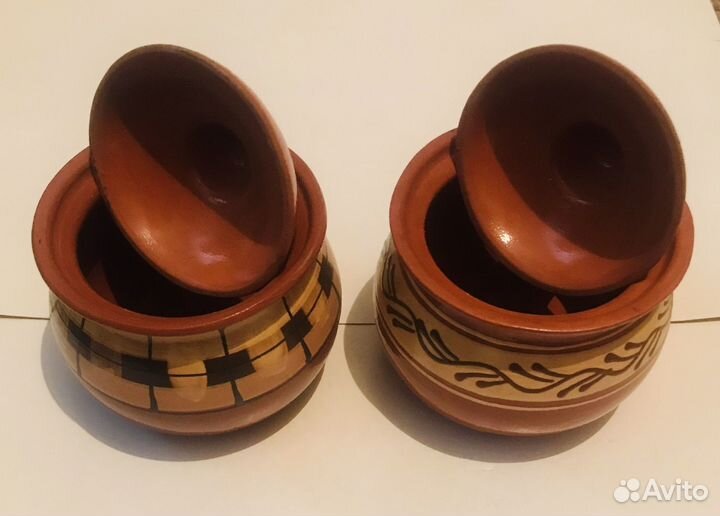 Горшочек с крышкой керамический