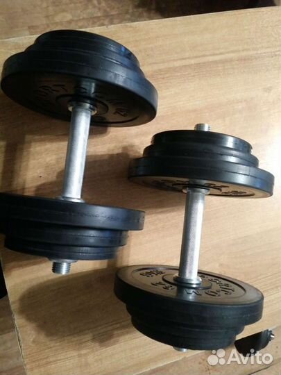 Гантели обрезиненные 2 по 19.5 кг