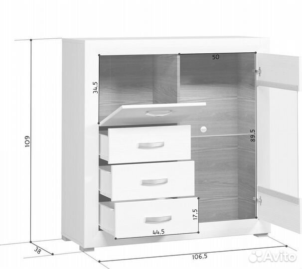 Тумба Мальта B136-KOM1W1K3S лиственница сибирская