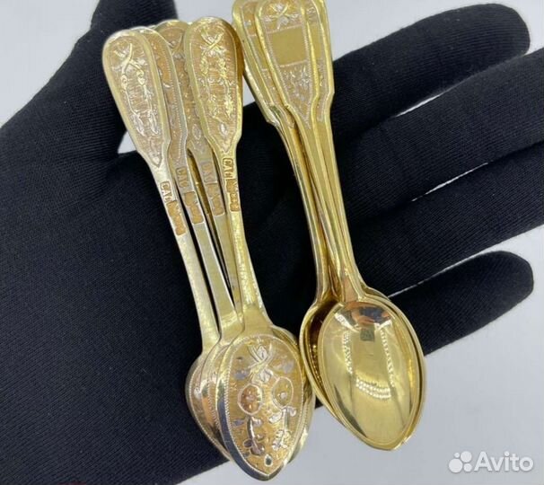 Набор из 12-ти ложек. серебро 84 пр.Москва, 1880