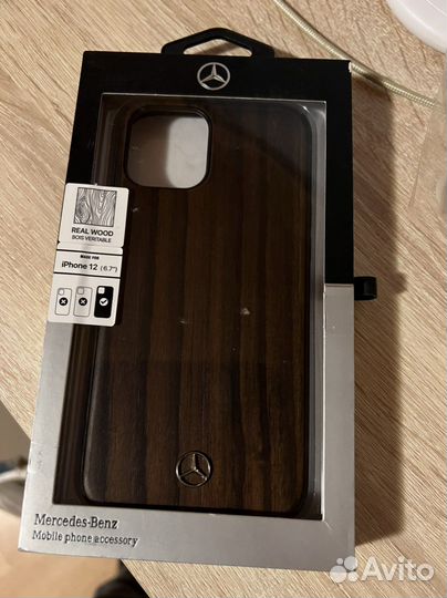 Чехол Mercedes для iPhone 12 Pro Max коричневый