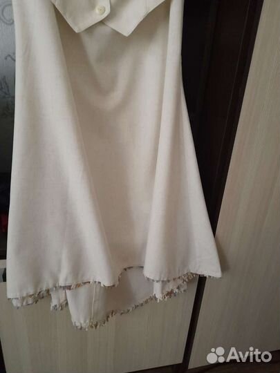 Костюм юбка блузка, лён р. 46