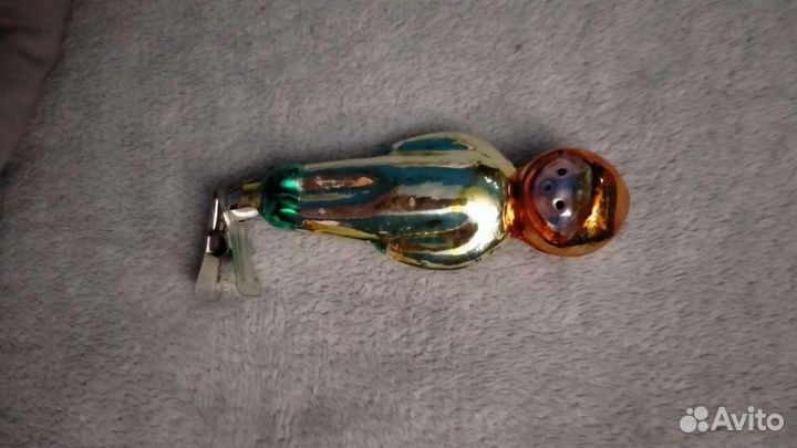 Елочные игрушки СССР космонавт на прищепке