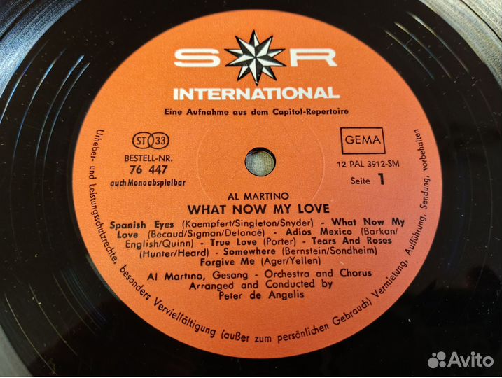 Al Martino What Now My Love винил шлягер