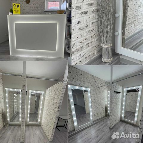 Гримерное зеркало с лампочками