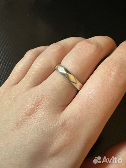 Серебряное кольцо геометрия 17 размер