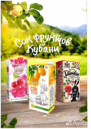 Сок прямого отжима кубана 0,2л, 1л опт