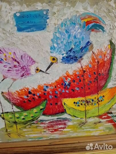 Интерьерная картина холст на картоне, масло