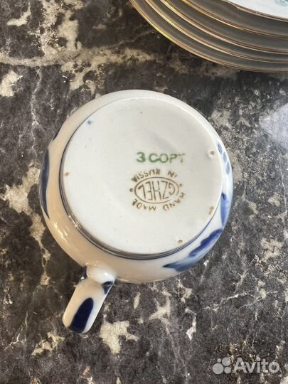 Набор посуды ГДР, Гжель