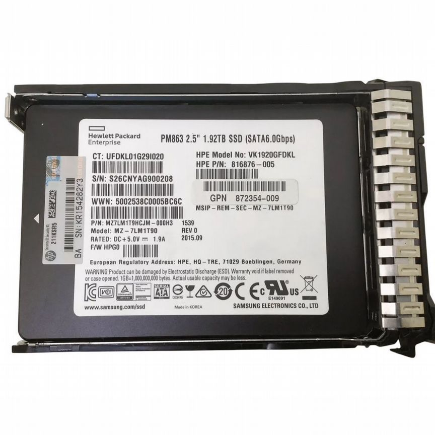 [870667-004] Жесткий Диск Hp 1.92tb Sata3 2,5" Ssd 870667-004