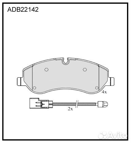 Колодки тормозные дисковые перед ADB22142 A