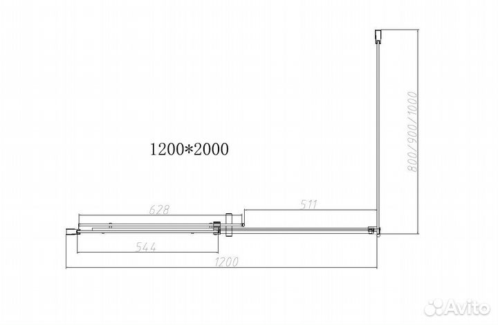 Душ. уголок Vincea 120x90 Хром Стекло vsr-4d9012cl