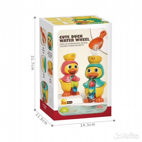 Игрушка для купания уточка мельница с присосками