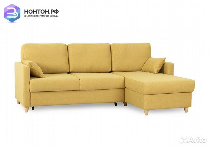 Диван угловой дельфин Дилан желтый