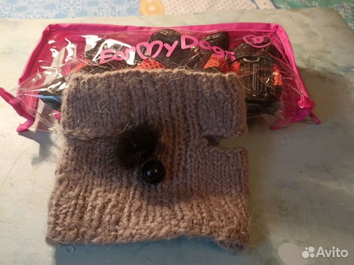 Сапожки для маленьких собак, шапочка