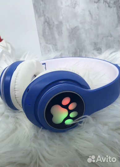 Беспроводные наушники bluetooth с ушками детские