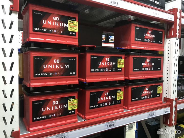 Unikum (Уникум) 60Ah 500A обратная полярность