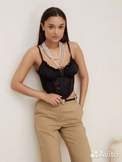 Корсетный топ черный