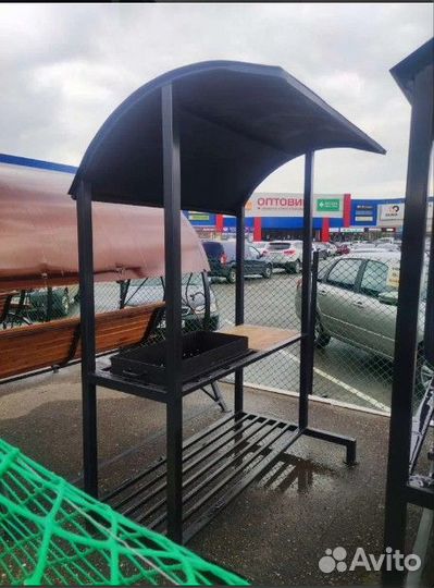 Мангал с крышей лофт