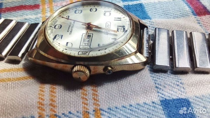 Часы Слава 27 камней автоподзавод AU позолота СССР