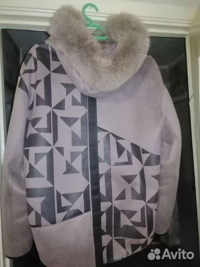 Шуба дубленка с капюшоном