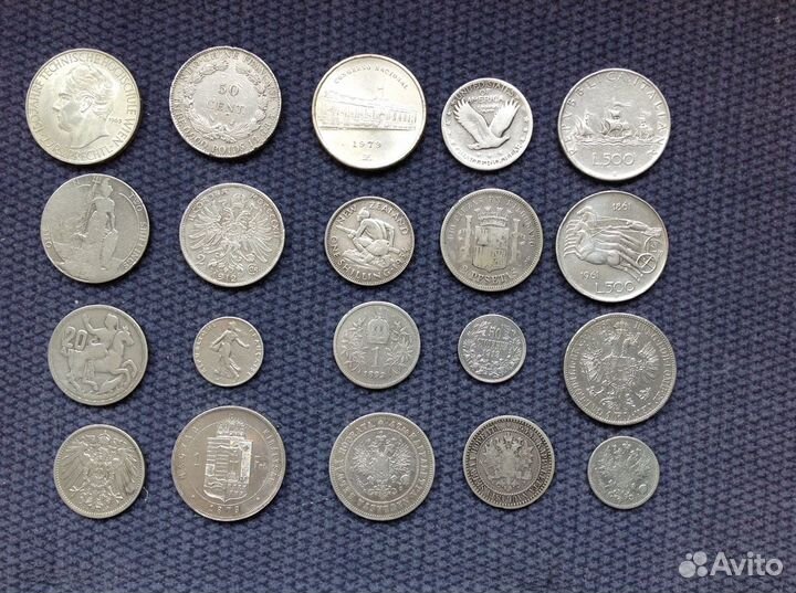 Монеты иностранные, серебро