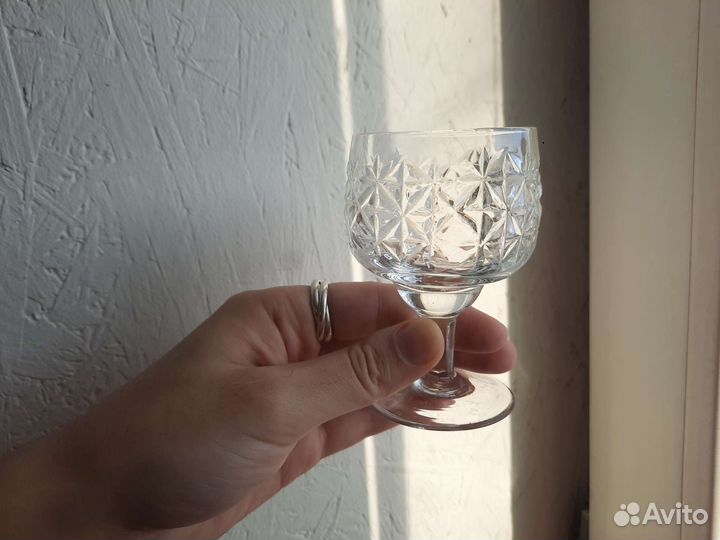 Бокалы малые хрустальные 3 шт. Хрусталь СССР