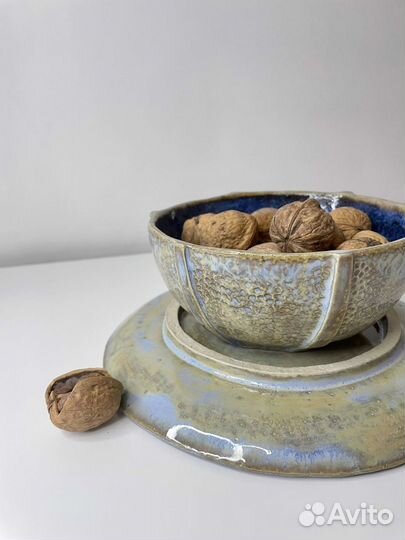 Тарелки из каменной массы керамика ручной работы