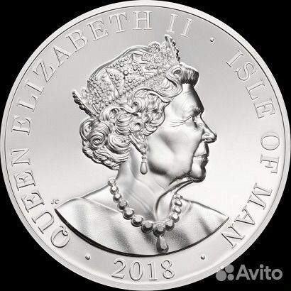 Монета Ангел серебро 2 унции Остров Мэн 2018г бокс