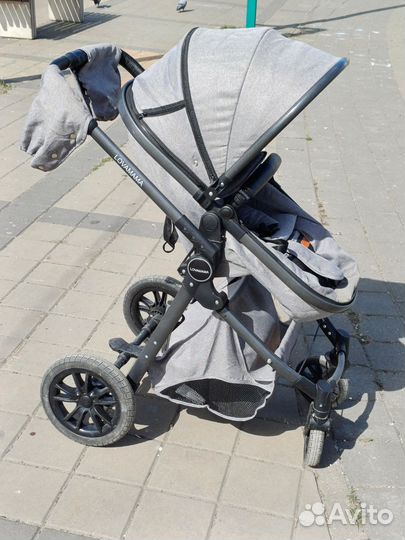 Коляска 2 в 1 трансформер цвет серый
