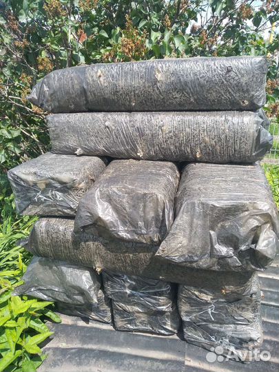 Отработанные грибные блоки лузга