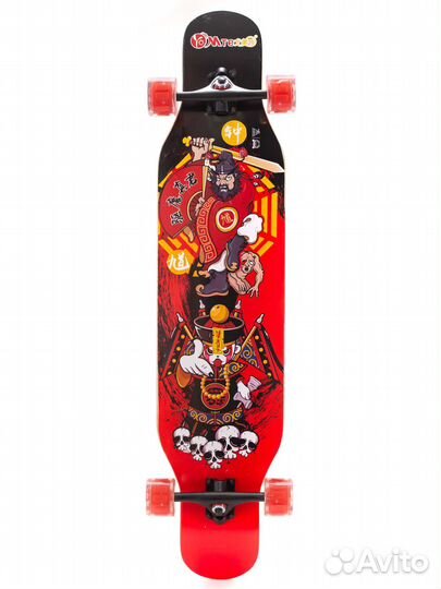 Лонгборд с деревянной декой, 107 см (Розовый)