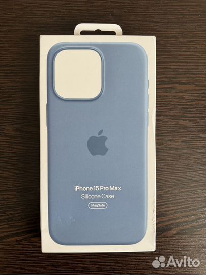 Силиконовый чехол для iPhone 15 Pro Max (синий)