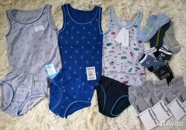 Майки, трусы, носки новые пакетом, 110-116