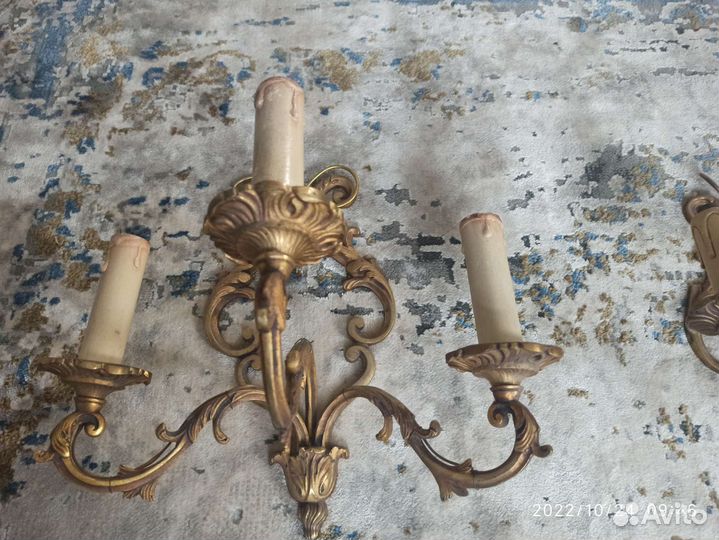 2 антикварных бра, середина XX века