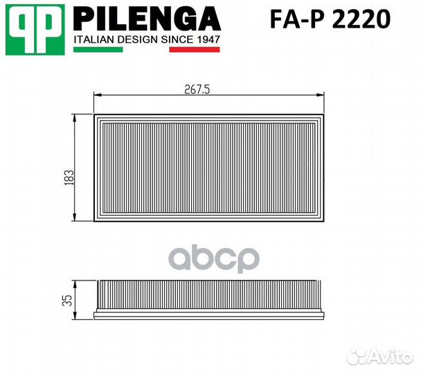 Фильтр воздушный toyota camry (50) 2.4 FAP2220