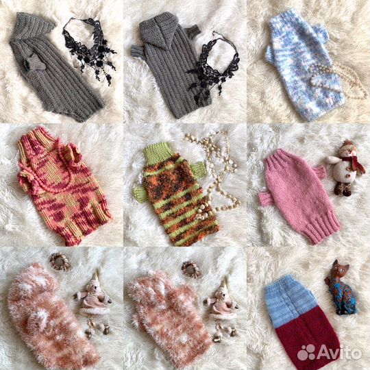 Новые теплые вязаные вещи для кошек и собачек