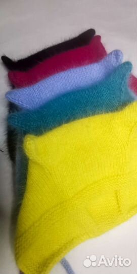 Чепчик с ушками из пуха норки