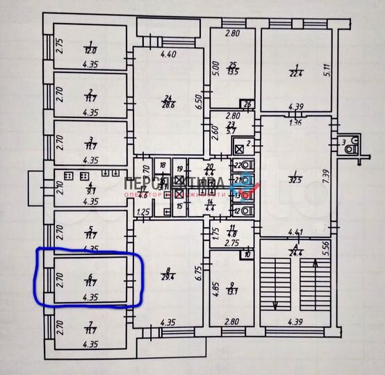 Комната 11,7 м² в 1-к., 2/5 эт.