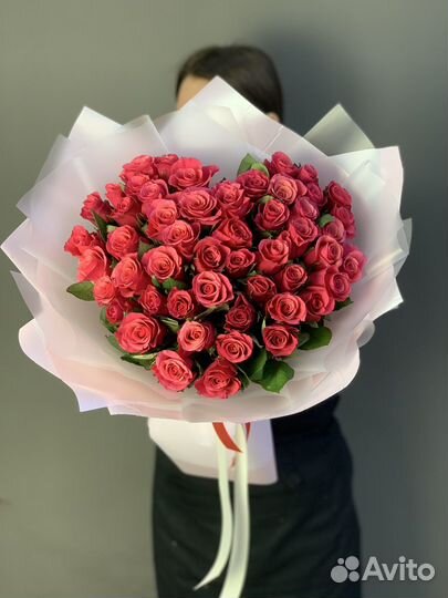 Букет-сердце из роз кении 40см