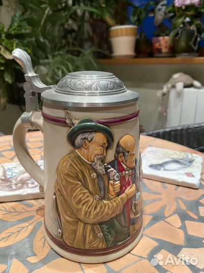 Кружка пивная с крышкой Германия, коллекционная