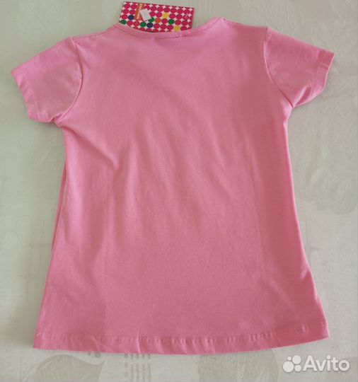 Футболка розовая для девочки 116 рост, новая