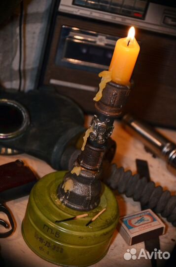 Лофт подсвечник ручной работы Сталкер