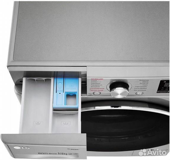 Стиральная машина с сушкой LG F4V5VG2S, темно-сере