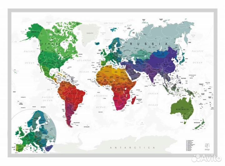 Стирающаяся скретч карта мира 84*59