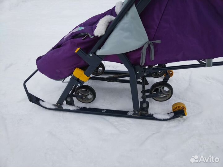 Детские санки коляска с колесами