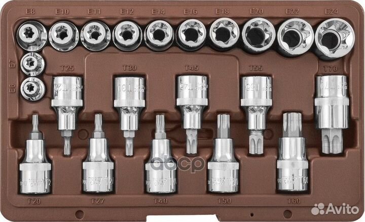 Набор головок торцевых, 22 пр: внешний torx 3/8