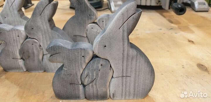 Кролики (зайчики) семья, пазл