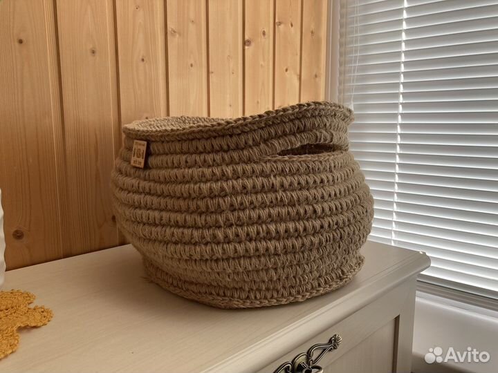 Корзинка из джута ручная работа новая