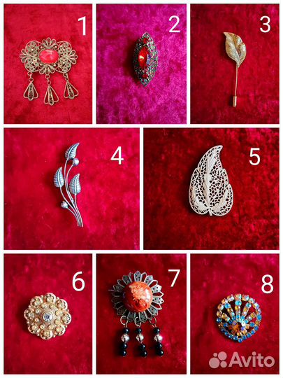 Бижутерия, Брошки, Подвески, Бусы СССР